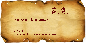 Pecker Nepomuk névjegykártya